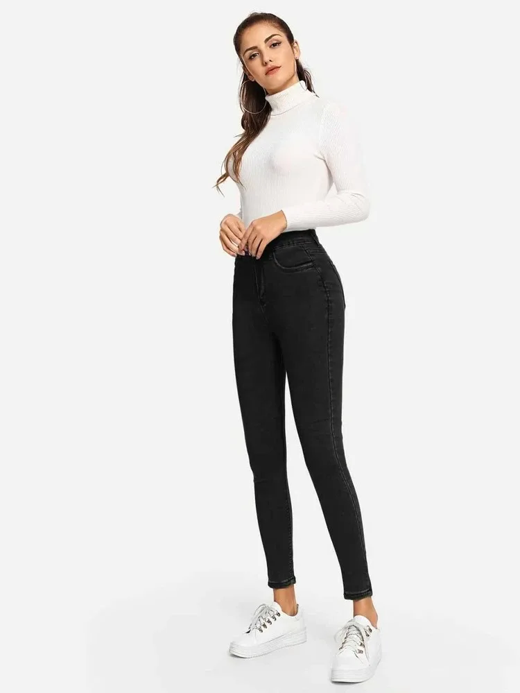 Füme Dar Paça Likralı Kot Pantolon Skinny Jean